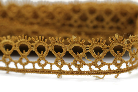 8.74 Yards Light Brown Anatolia Key Bridal Guipure Lace Trim | 0.68 Inch Wide Lace Trim | Bridal Lace | French Guipure | Lace Fabric TRM017