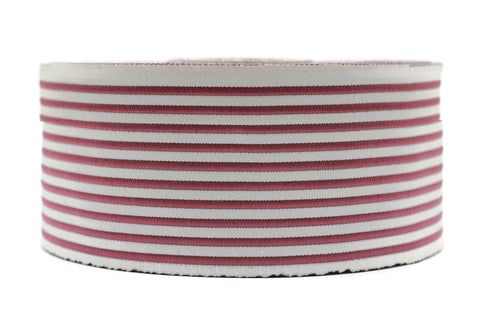 2.75" Pink Line Embroidered Drapery Trims, 70mm Jacquard Trims, Sewing Trim, Curtain trims, Jacquard Ribbons, Drapery Banding 70041 V11