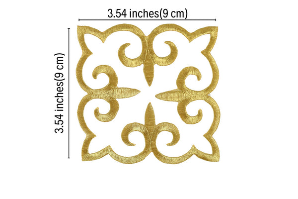 Gold Celtic Patch 3.54x3.54 Inches Iron On Patch Embroidery, Celtic Custom Patch, High Quality Sew On Badge for Denim, Sew On Patch