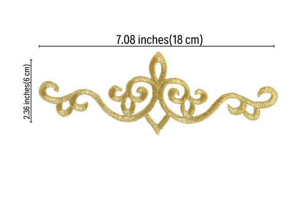 Gold Celtic Patch 7.08x2.36 Inches Iron On Patch Embroidery, Celtic Custom Patch, High Quality Sew On Badge for Denim, Sew On Patch