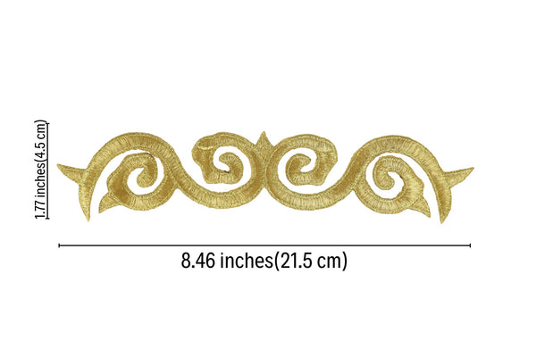 Gold Celtic Patch 8.46x1.77 Inches Iron On Patch Embroidery, Celtic Custom Patch, High Quality Sew On Badge for Denim, Sew On Patch