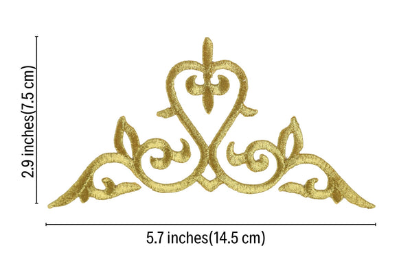 Gold Celtic Patch 2.9x5.7 Inches Iron On Patch Embroidery, Celtic Custom Patch, High Quality Sew On Badge for Denim, Sew On Patch