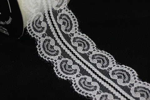 45 mm White Lace trim  - Seam(1.77 inches) Binding hem tape chantilly lace trim for bridal, baby, lingerie